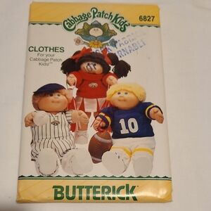 Cabbage Patch Kids Doll Clothes Sewing Pattern 6827 Sport Vintage Uncut